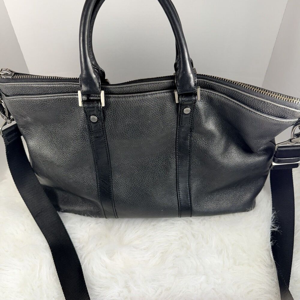 BRAHMIN BECKETT BUSINESS TOTE IN BLACK PEBBLED Leather - Picture 1 of 16